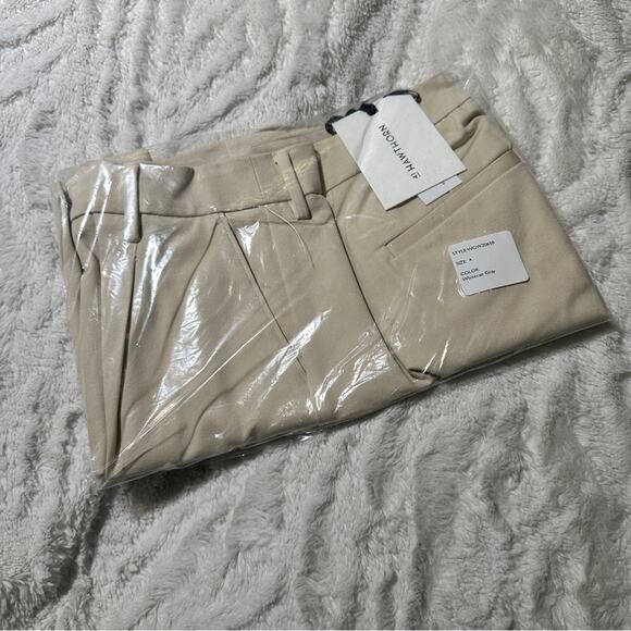 41 Hawthorn Size 4 Becca high rise Cream Chino pleated Shorts NWT career casual - Picture 4 of 12